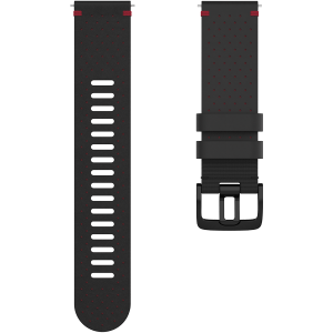 WRIST BAND 22MM LTHR BLK/RED M/L